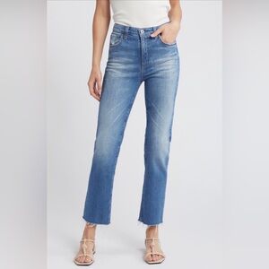 AG Adriano Goldschmied Medium Blue Straight Leg Jeans